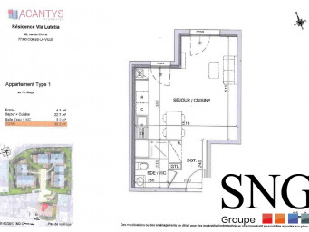 Appartement a louer combs-la-ville - 1 pièce(s) - 30.2 m2 - Surfyn