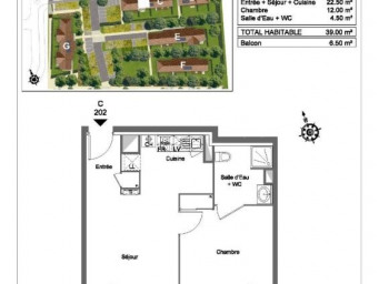 Appartement a louer saint-medard-en-jalles - 2 pièce(s) - 39 m2 - Surfyn