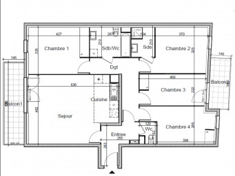 Appartement 5 pièce(s) 101.8 m²à louer Ermont