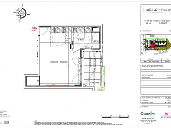 Appartement a louer clamart - 1 pièce(s) - 36.1 m2 - Surfyn