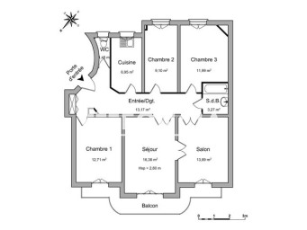 Appartement a louer enghien-les-bains - 5 pièce(s) - 88.9 m2 - Surfyn