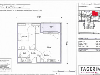 Appartement a louer melun - 2 pièce(s) - 42.7 m2 - Surfyn