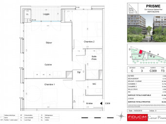 Appartement 3 pièce(s) 61.25 m²à louer Bezons