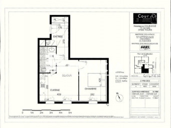 Appartement a louer tours - 2 pièce(s) - 38.78 m2 - Surfyn
