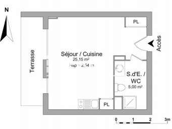 Appartement a louer marseille-15e-arrondissement - 1 pièce(s) - 30.2 m2 - Surfyn