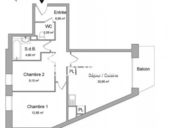 Appartement a louer persan - 3 pièce(s) - 58.55 m2 - Surfyn