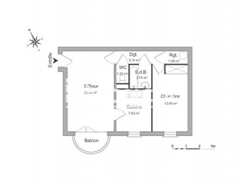 Appartement a louer saint-brice-sous-foret - 2 pièce(s) - 48.96 m2 - Surfyn