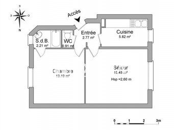 Appartement a louer chatou - 2 pièce(s) - 40.4 m2 - Surfyn