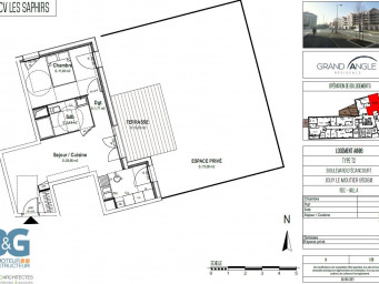 Appartement a louer  - 2 pièce(s) - 44.8 m2 - Surfyn