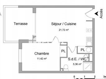 Appartement a louer narbonne - 2 pièce(s) - 38.44 m2 - Surfyn