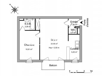 Appartement a louer chelles - 2 pièce(s) - 44.8 m2 - Surfyn