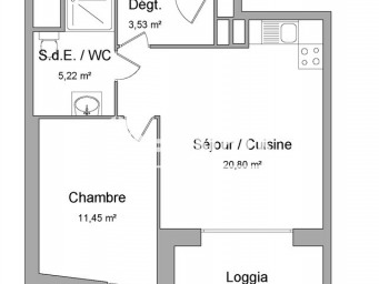 Appartement a louer wattrelos - 2 pièce(s) - 41 m2 - Surfyn