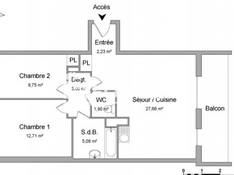 Appartement a louer champigny-sur-marne - 3 pièce(s) - 62.39 m2 - Surfyn