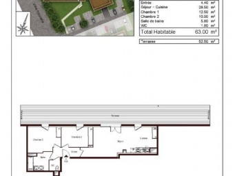 Appartement a louer villenave-d'ornon - 3 pièce(s) - 63 m2 - Surfyn