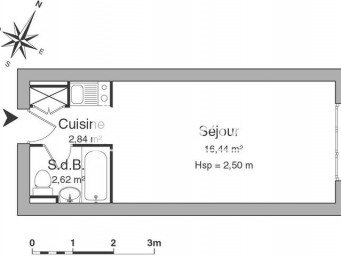 Appartement a louer vandoeuvre-les-nancy - 1 pièce(s) - 21.9 m2 - Surfyn