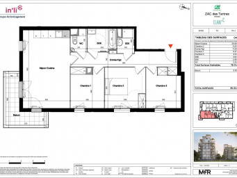 Appartement a louer stains - 4 pièce(s) - 75.8 m2 - Surfyn