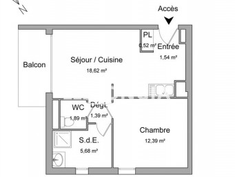 Appartement a louer mont-saint-aignan - 2 pièce(s) - 42 m2 - Surfyn