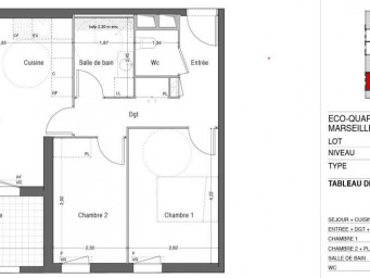Appartement a louer marseille-15e-arrondissement - 3 pièce(s) - 57 m2 - Surfyn
