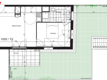 Appartement a louer argenteuil - 2 pièce(s) - 42.2 m2 - Surfyn
