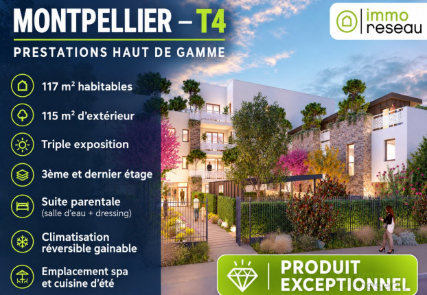 Appartement 4 pièces 117 m² · à Montpellier · 117 m² · 614 538 €