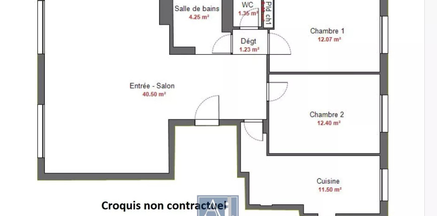 Appartement 4 pièces 84 m² · à Paris 16ème · 83,8 m² · 1 250 000 €