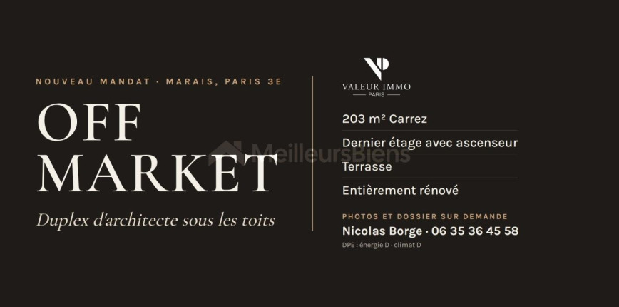 Maison 9 pièces 204 m² · à Sainte Avoie, Paris 3ème · 204 m² · 3 350 000 €