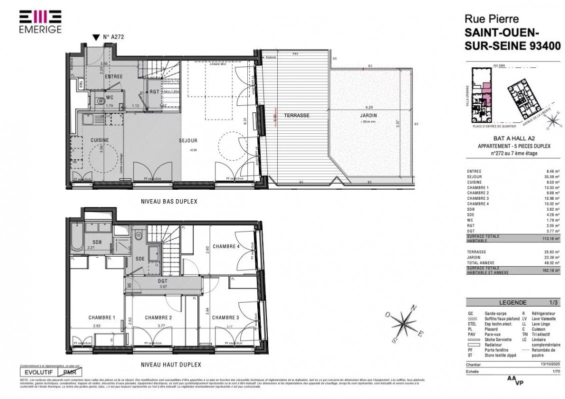 Duplex de luxe à vendre dans le quartier Dock Saint Ouen