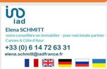 Agente comercial iad France  Elena Schmitt a Cannes