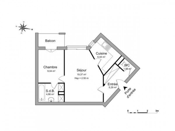 Appartement a louer antony - 2 pièce(s) - 46.56 m2 - Surfyn