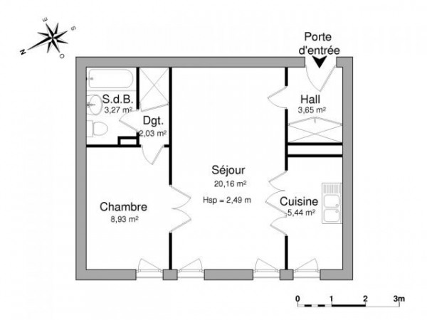 Appartement a louer garges-les-gonesse - 2 pièce(s) - 43.48 m2 - Surfyn