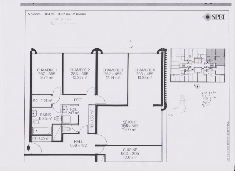 plan appartement 5 chambres