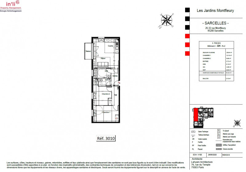 Appartement a louer sarcelles - 3 pièce(s) - 59.1 m2 - Surfyn
